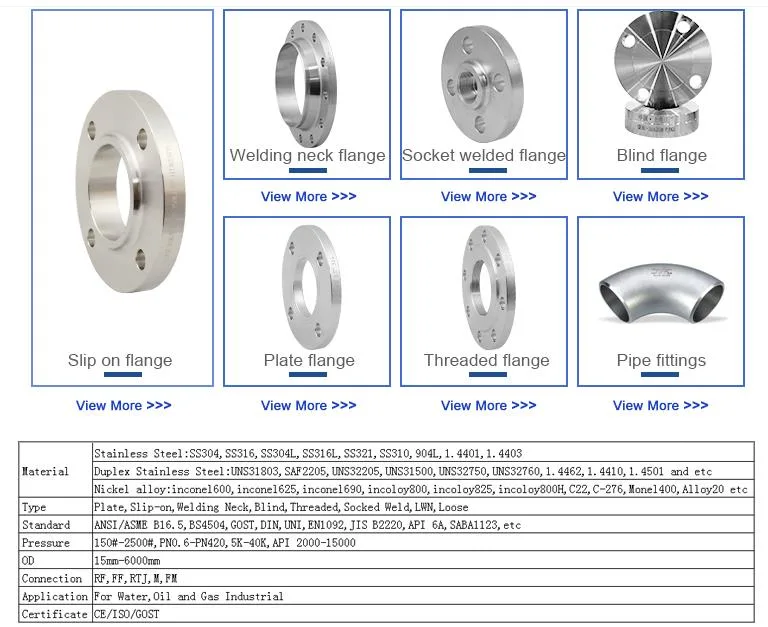 ANSI DIN En BS JIS ISO Standard Forged Steel Slip on Flange for Oil Gas Pipeline